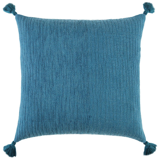 Teal Solid Tonal Abstract Stripe Pillow