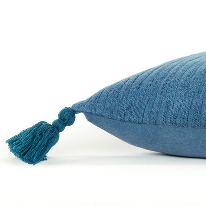 Teal Solid Tonal Abstract Stripe Pillow