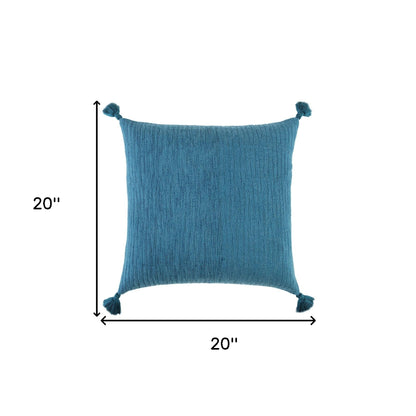 Teal Solid Tonal Abstract Stripe Pillow