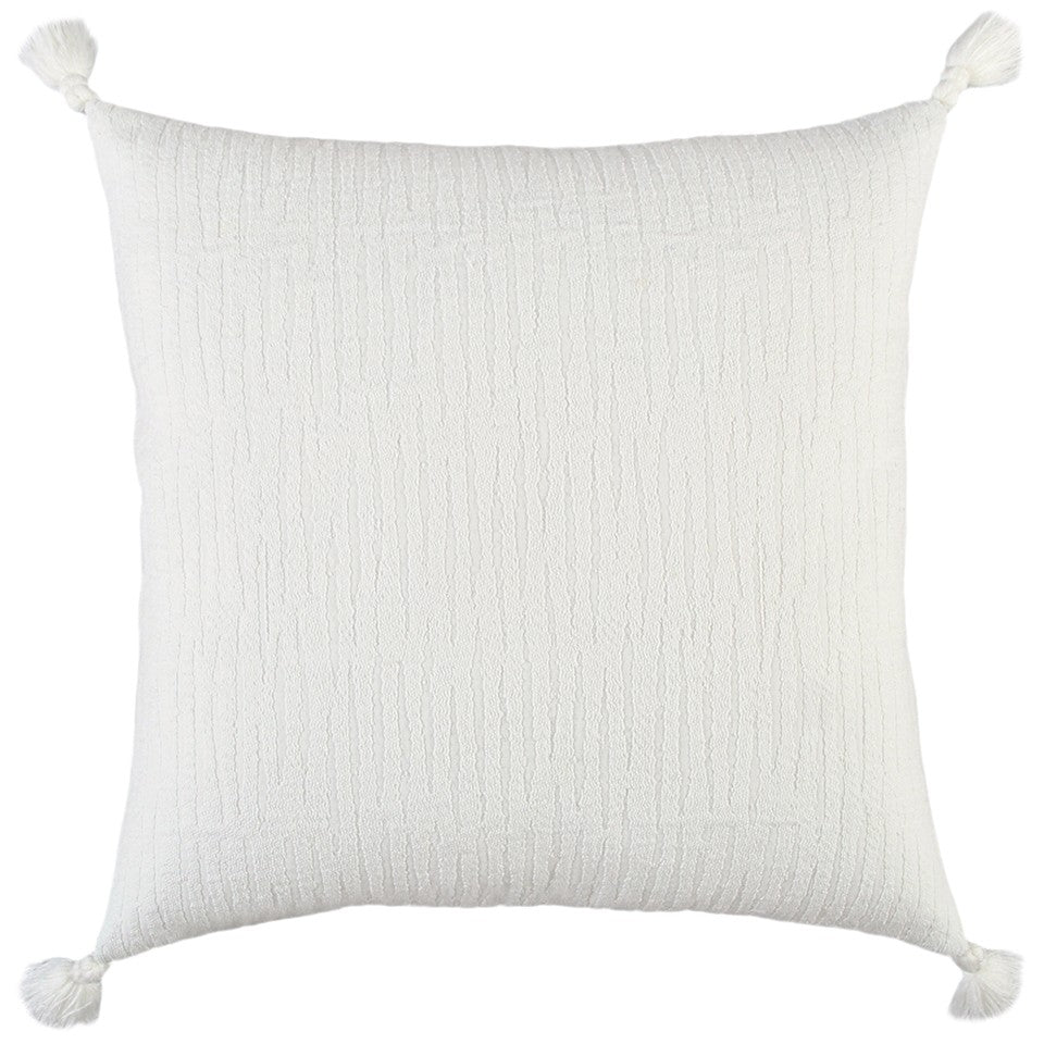 White Tonal Abstract Stripe Pillow