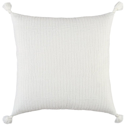 White Tonal Abstract Stripe Pillow