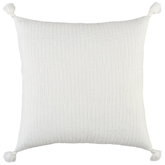 White Tonal Abstract Stripe Pillow