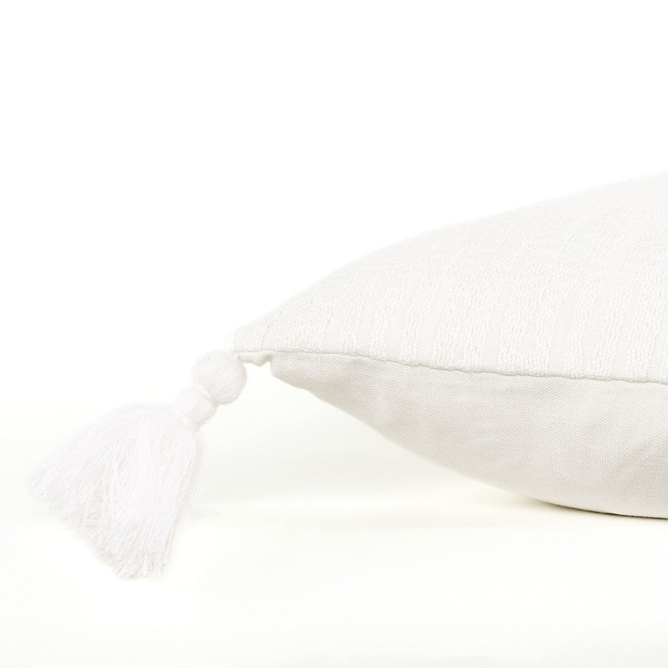 White Tonal Abstract Stripe Pillow