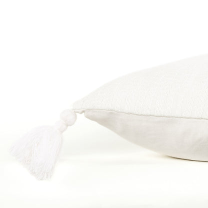 White Tonal Abstract Stripe Pillow