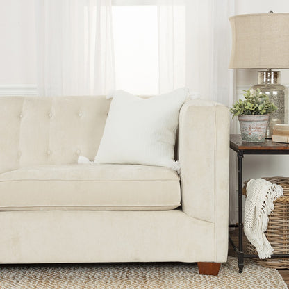 White Tonal Abstract Stripe Pillow