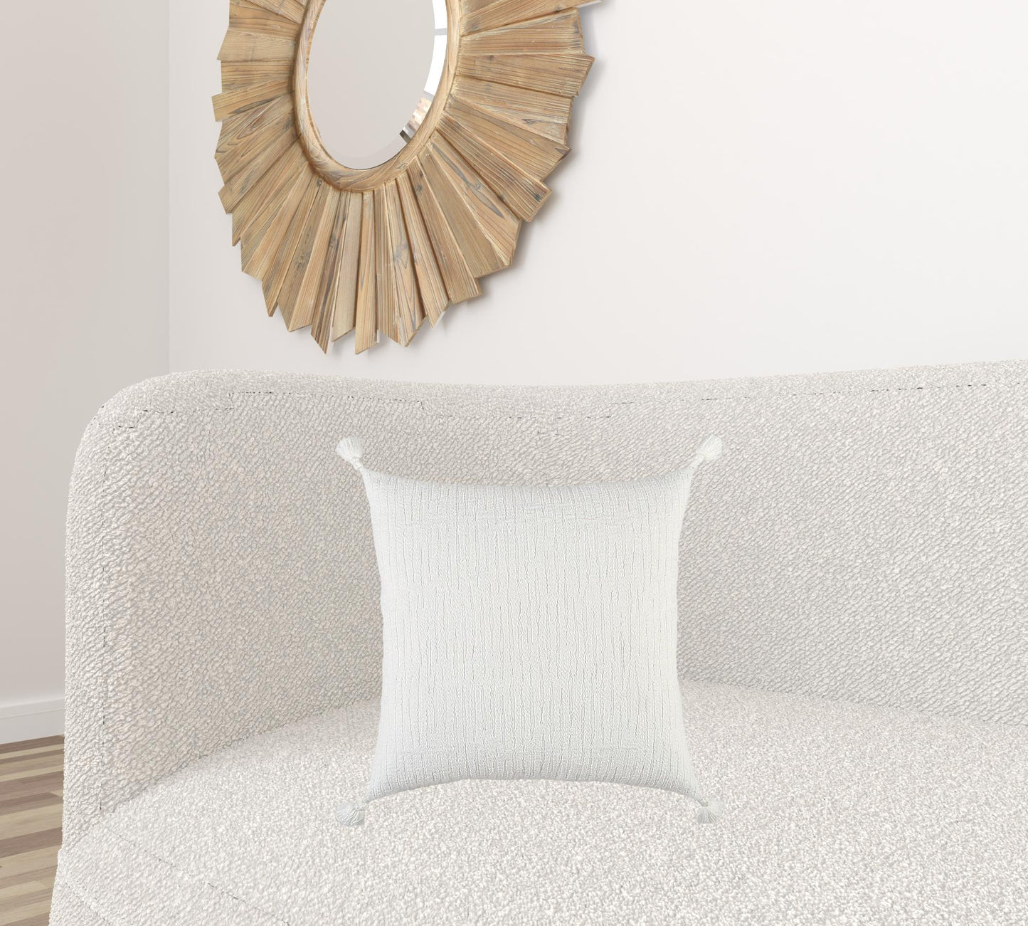 White Tonal Abstract Stripe Pillow