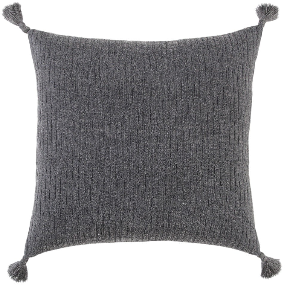 Black Solid Tonal Abstract Stripe Pillow