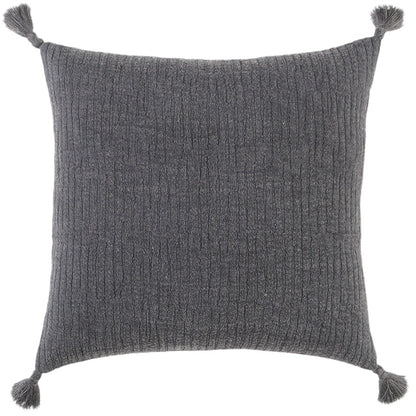 Black Solid Tonal Abstract Stripe Pillow