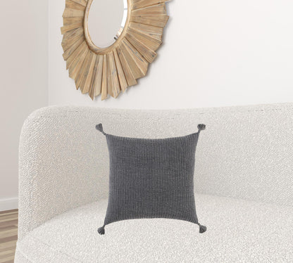 Black Solid Tonal Abstract Stripe Pillow