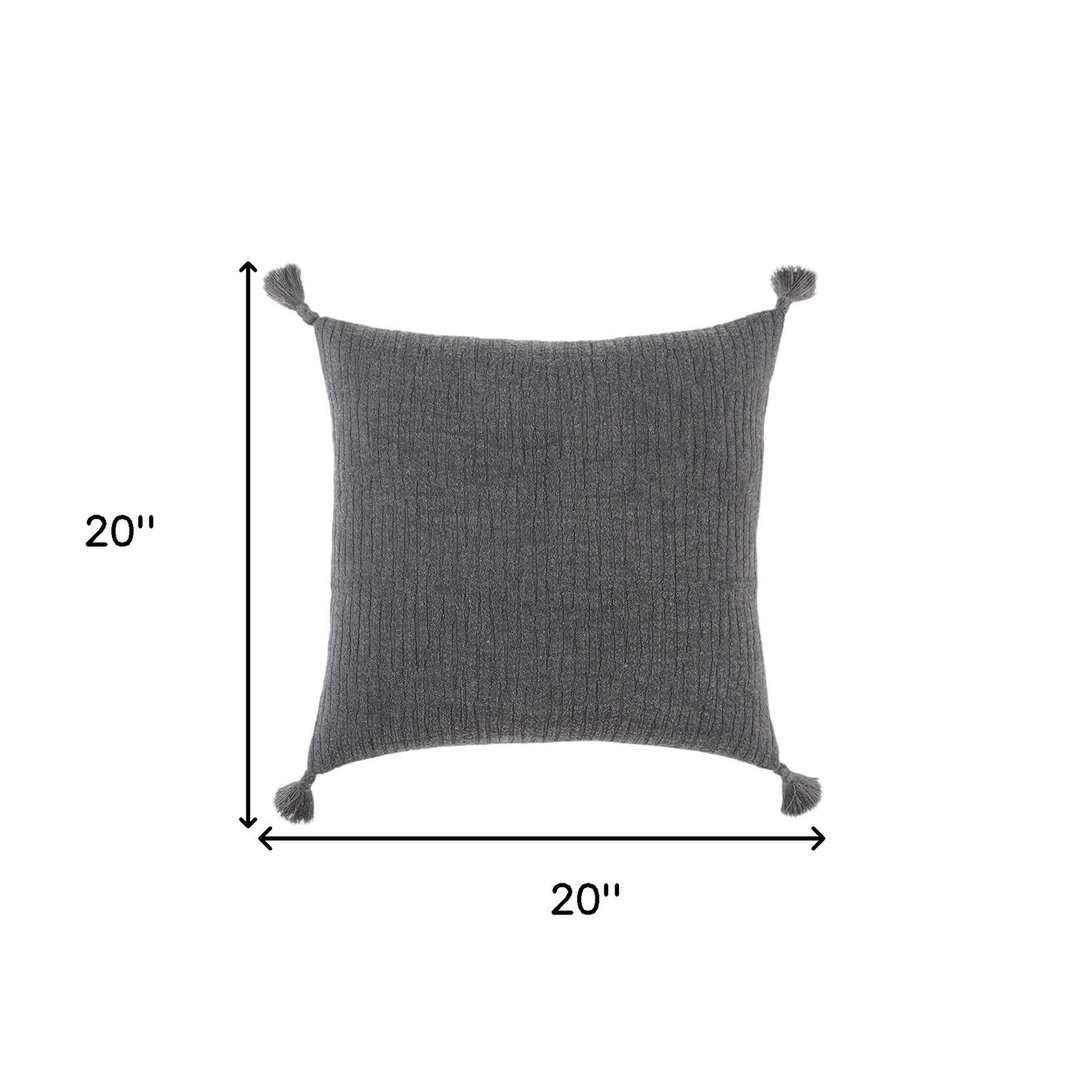 Black Solid Tonal Abstract Stripe Pillow