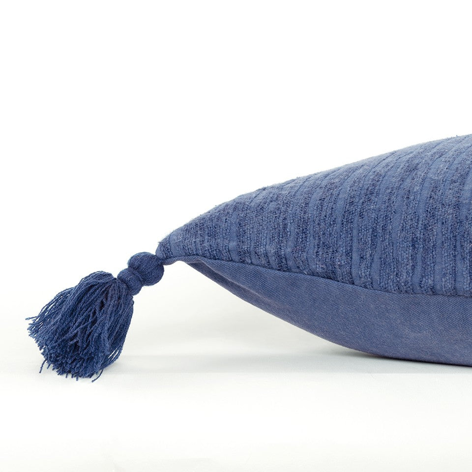 Navy Solid Tonal Abstract Stripe Pillow