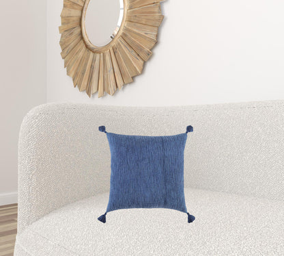 Navy Solid Tonal Abstract Stripe Pillow