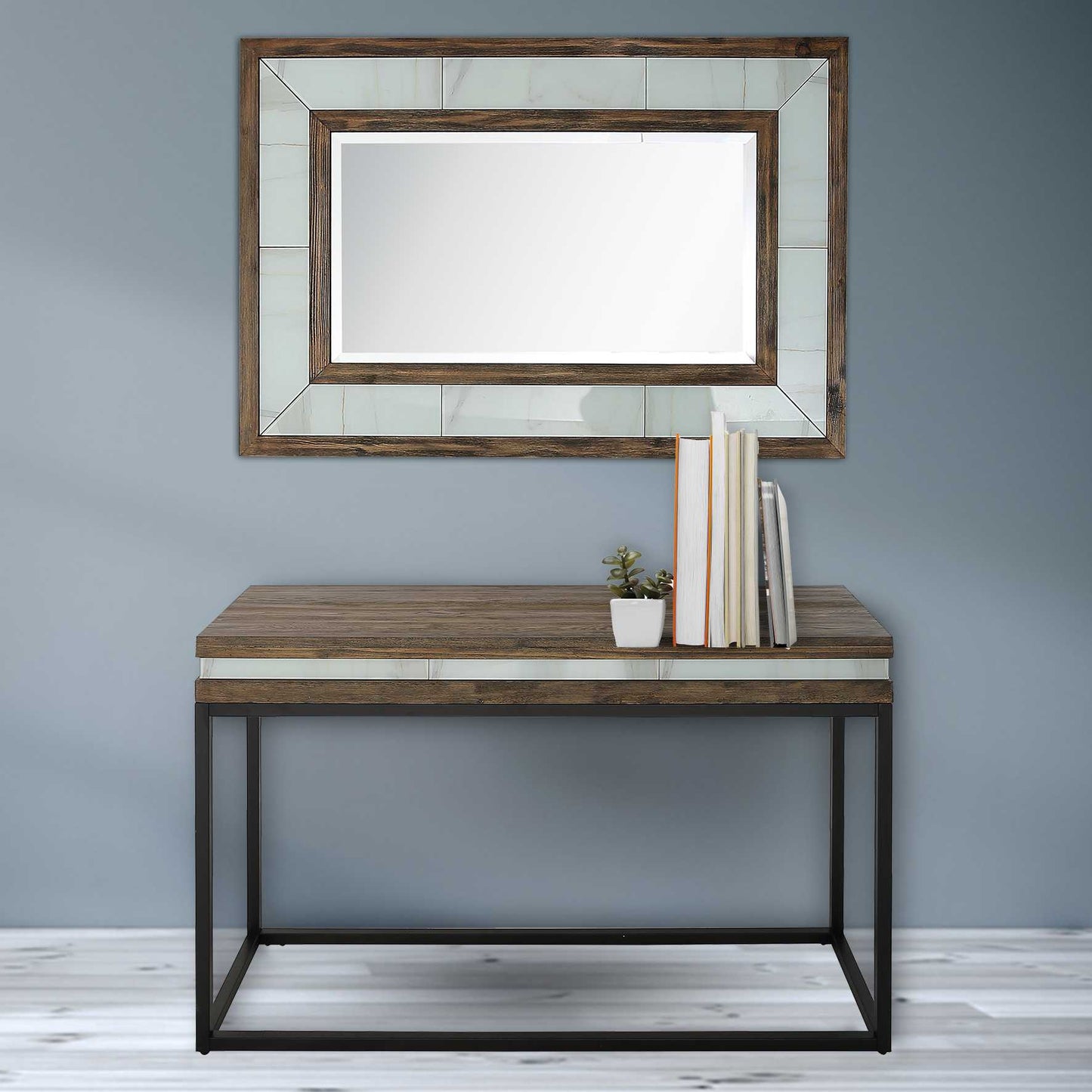 Brown & Black Frame Console Table