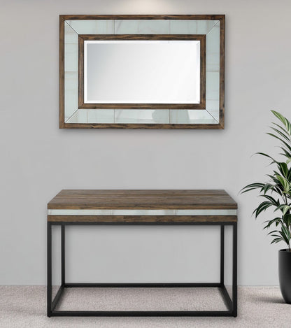 Solid Wood & Faux Marble Sled Console Table