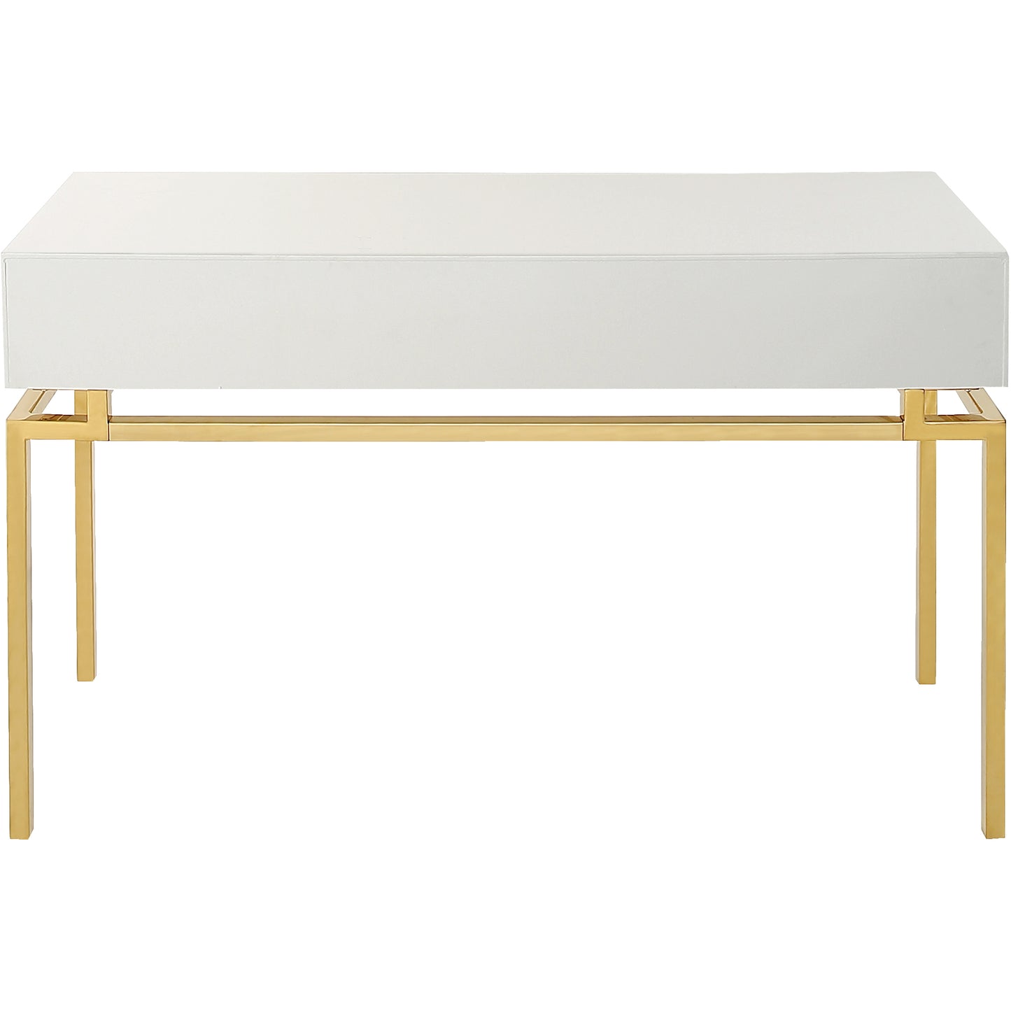 White & Gold Wood Console Table