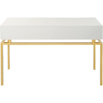 White & Gold Wood Console Table