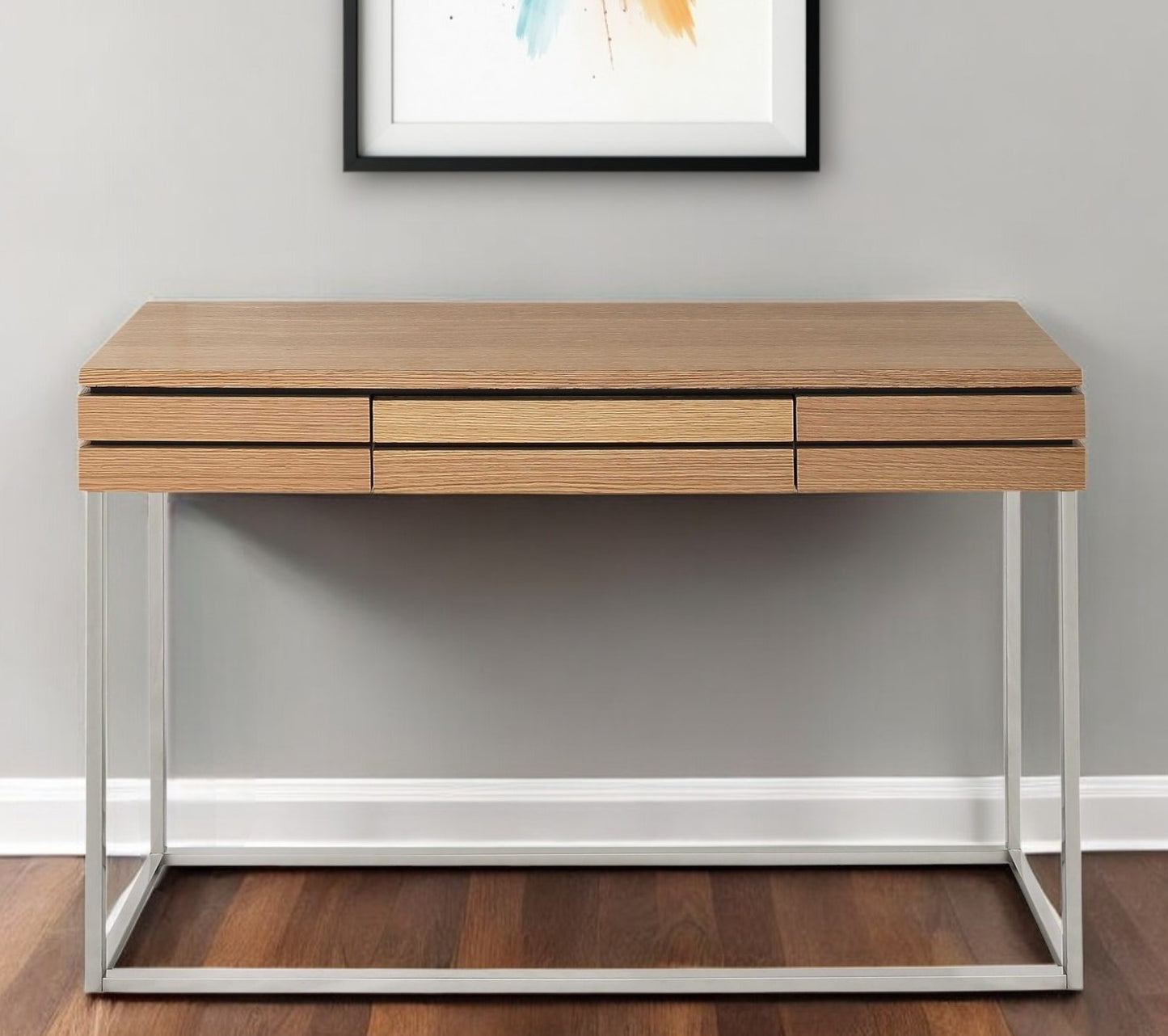 Brown & Silver Frame Console Table