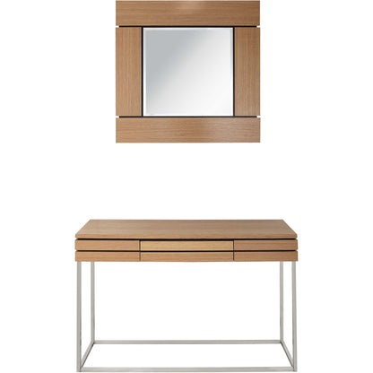 Wood Frame Console Table + Mirror
