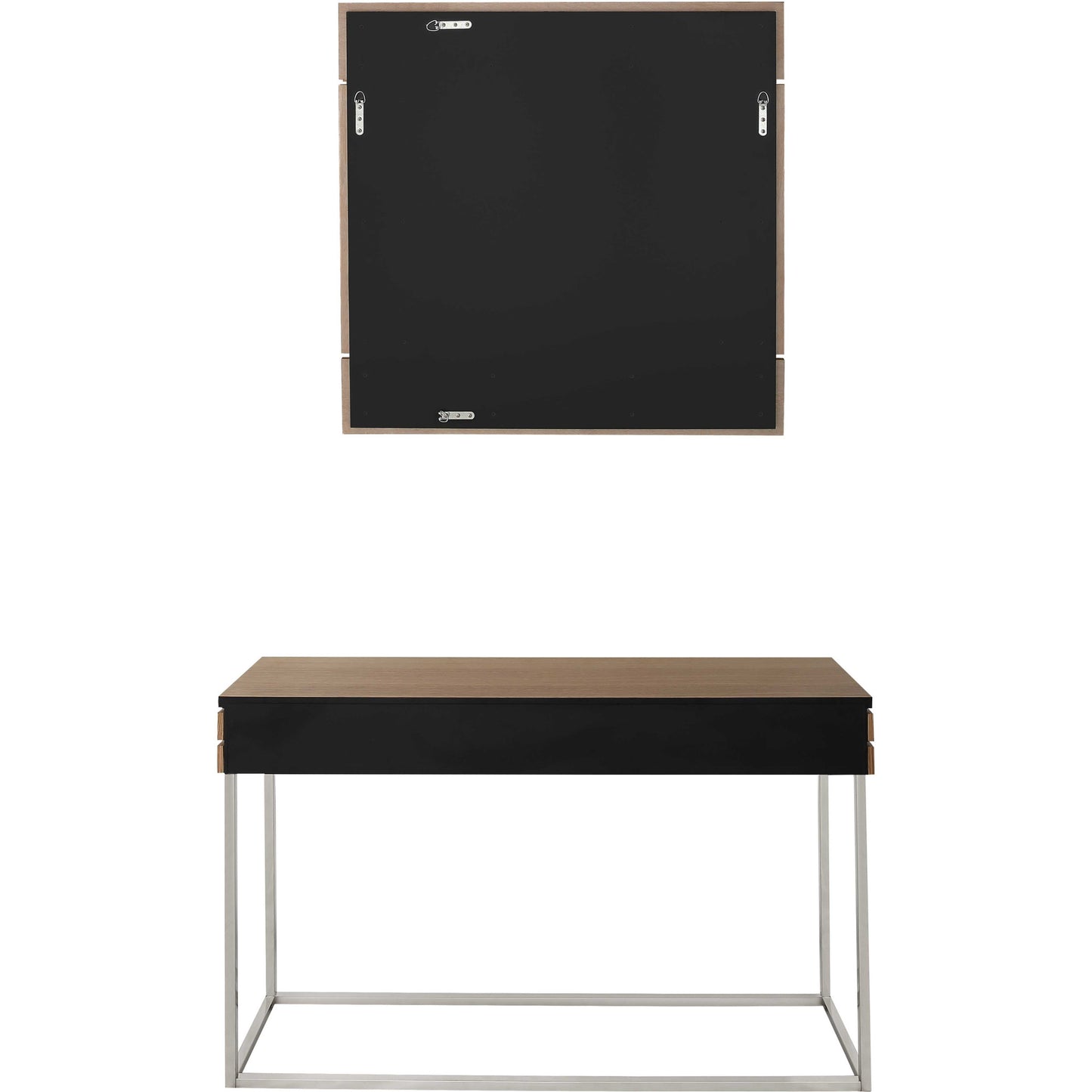 Wood Frame Console Table + Mirror