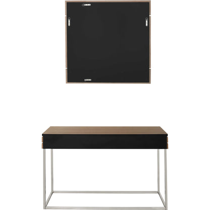 Wood Frame Console Table + Mirror