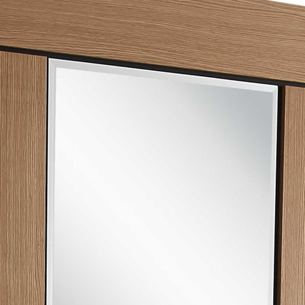 Wood Frame Console Table + Mirror
