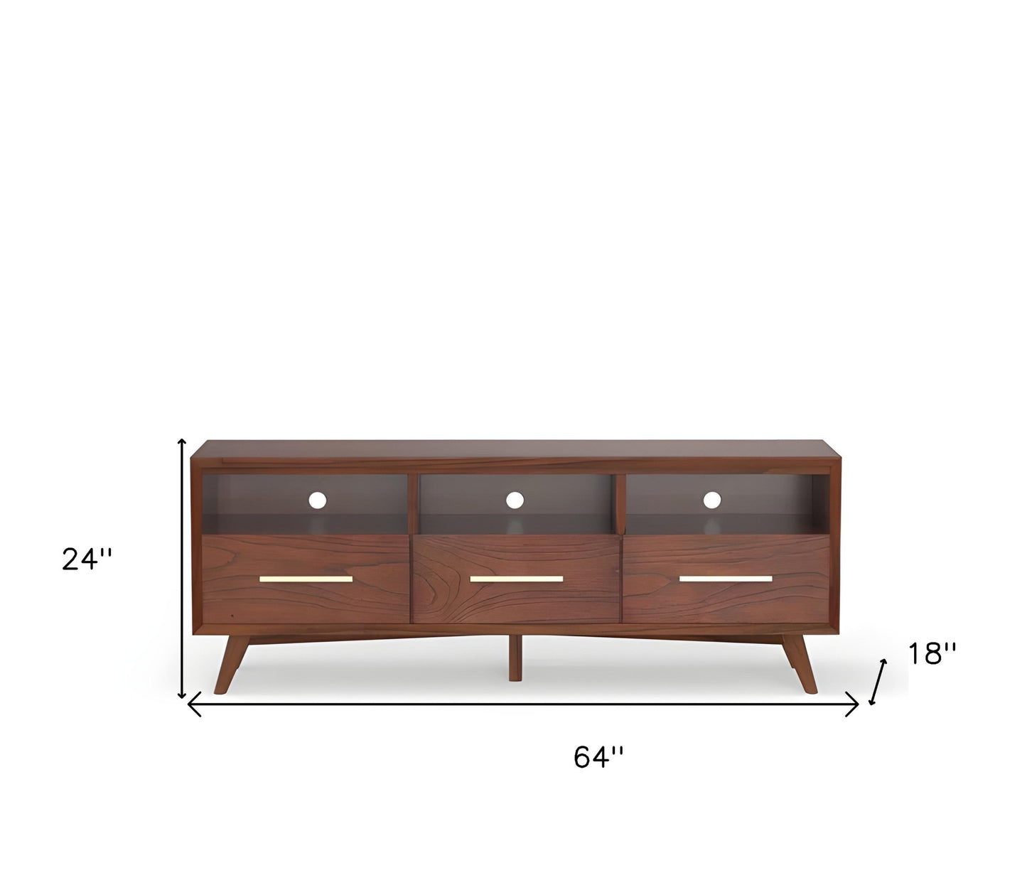 Brown Mahogany Solid Wood Media Console