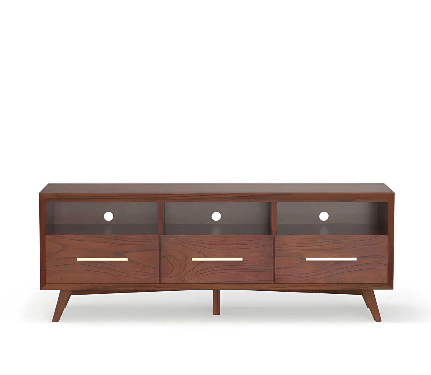 Brown Mahogany Solid Wood Media Console