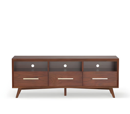 Brown Mahogany Solid Wood Media Console