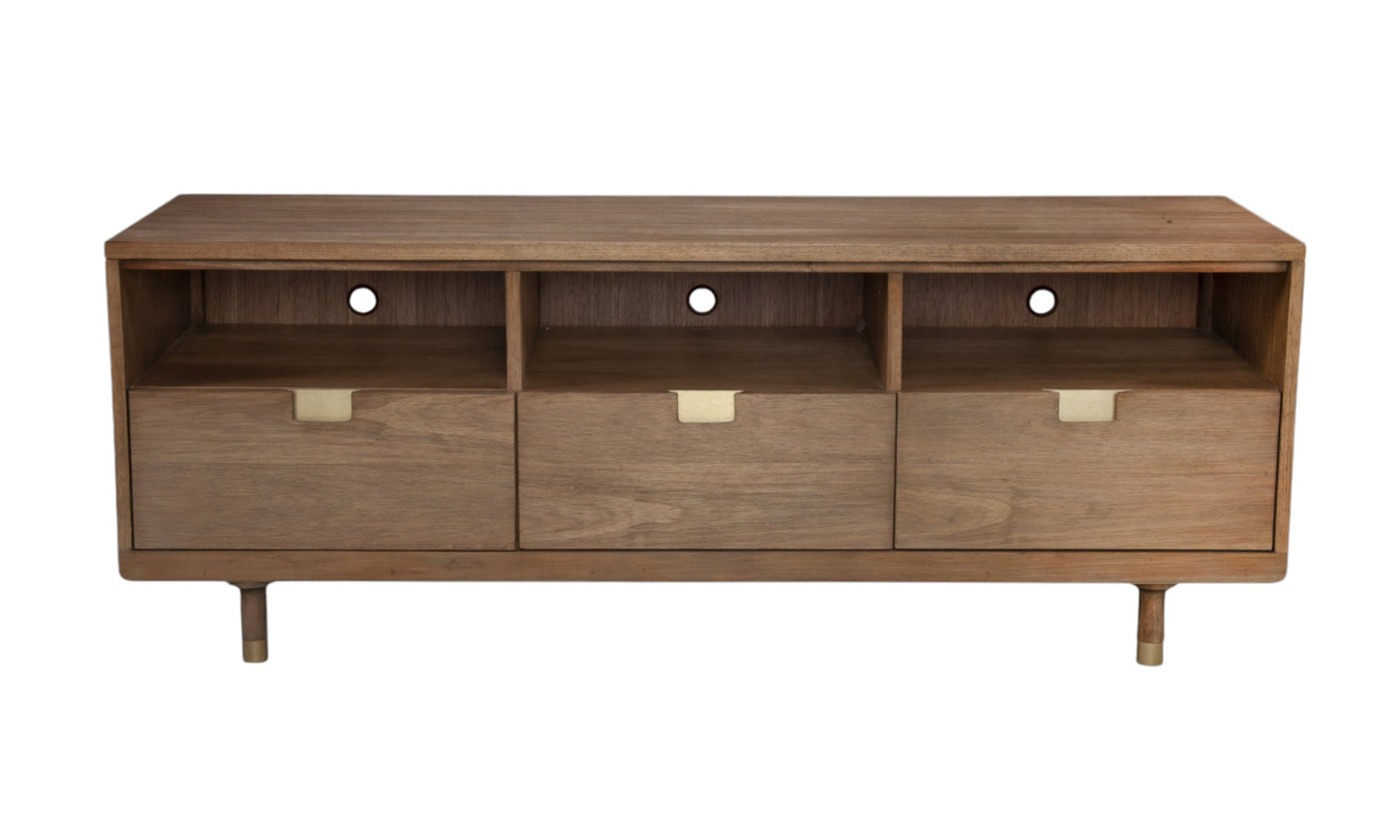 Sand Solid Wood Media Console