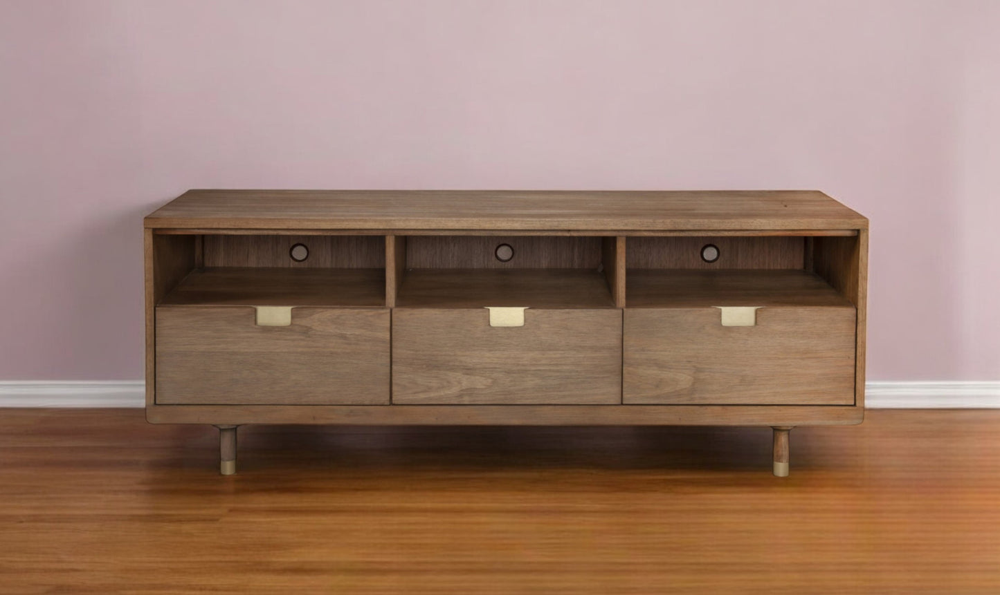 Sand Solid Wood Media Console