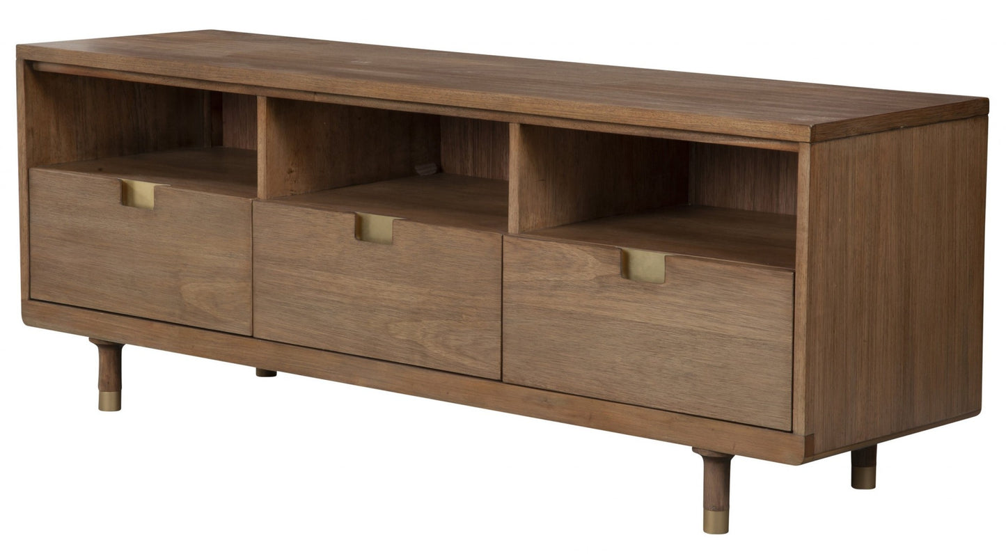 Sand Solid Wood Media Console