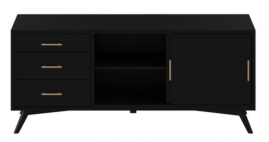 Black Mahogany Solid Wood Media Console