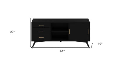 Black Mahogany Solid Wood Media Console