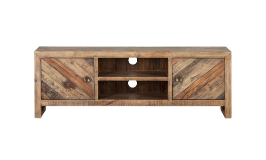Wood Brown Reclaimed Pine Media Console