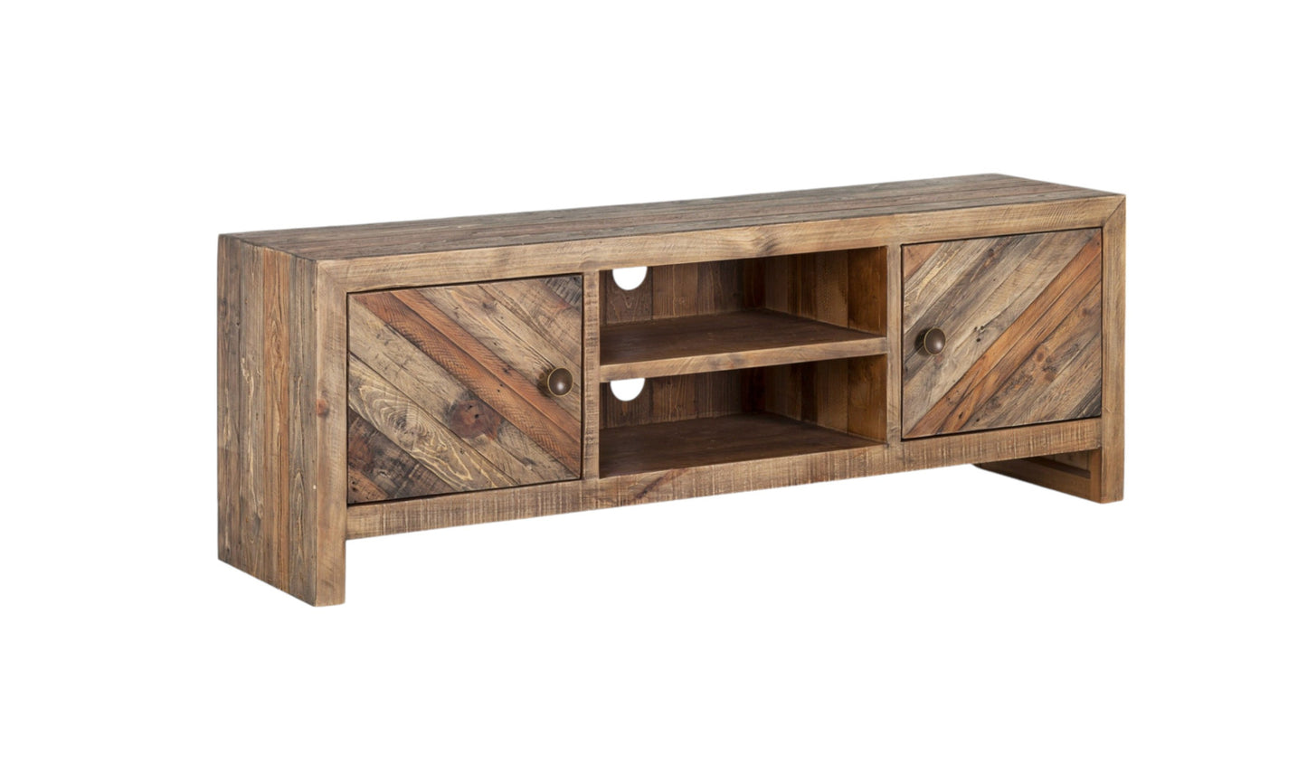 Wood Brown Reclaimed Pine Media Console