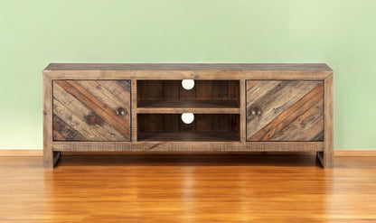 Wood Brown Reclaimed Pine Media Console