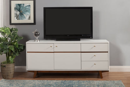 White Mahogany Solids & Veneer Media Console