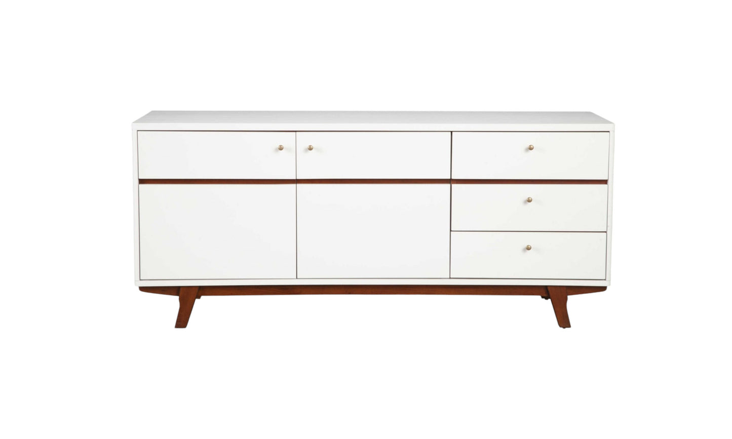 White Mahogany Solids & Veneer Media Console