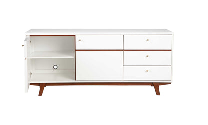 White Mahogany Solids & Veneer Media Console
