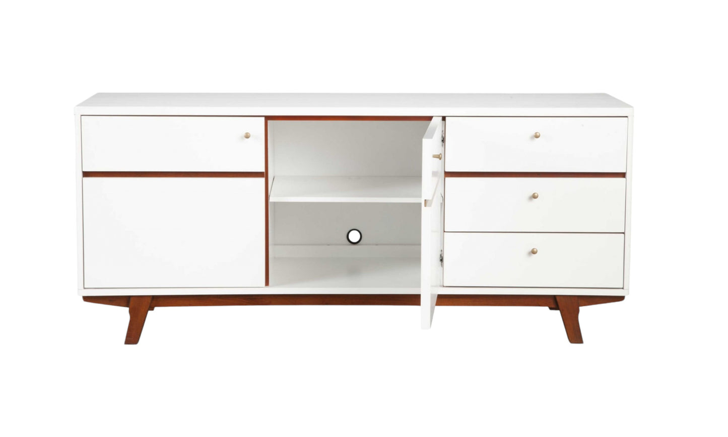 White Mahogany Solids & Veneer Media Console