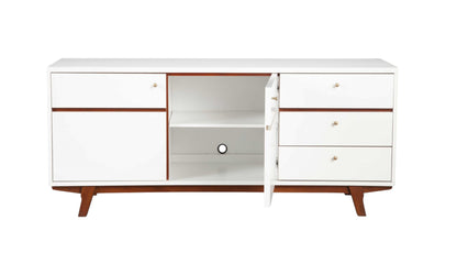 White Mahogany Solids & Veneer Media Console