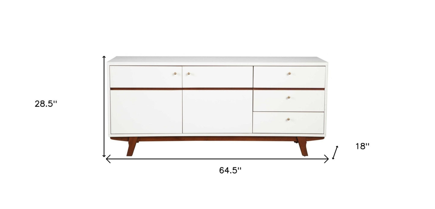 White Mahogany Solids & Veneer Media Console