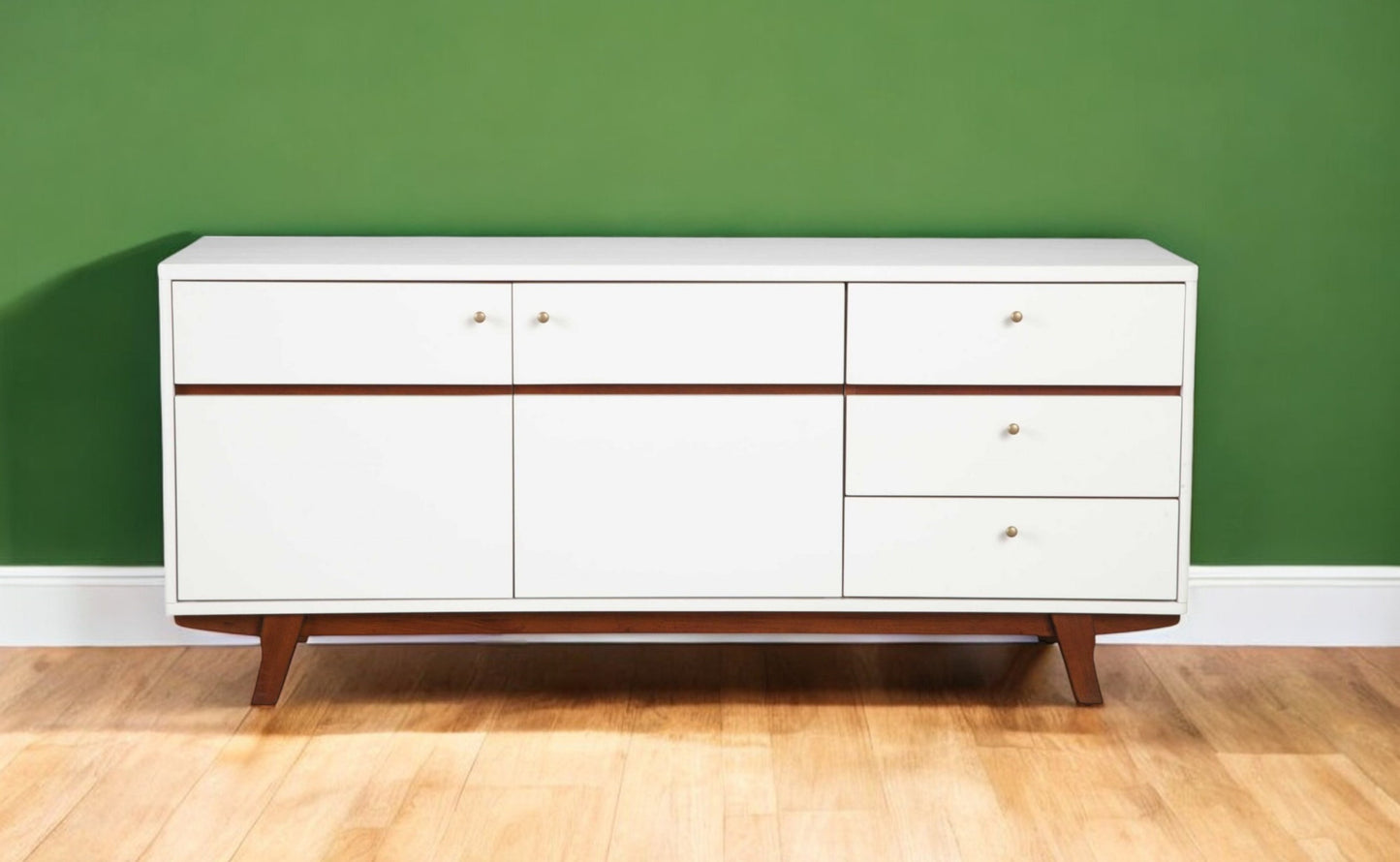 White Mahogany Solids & Veneer Media Console