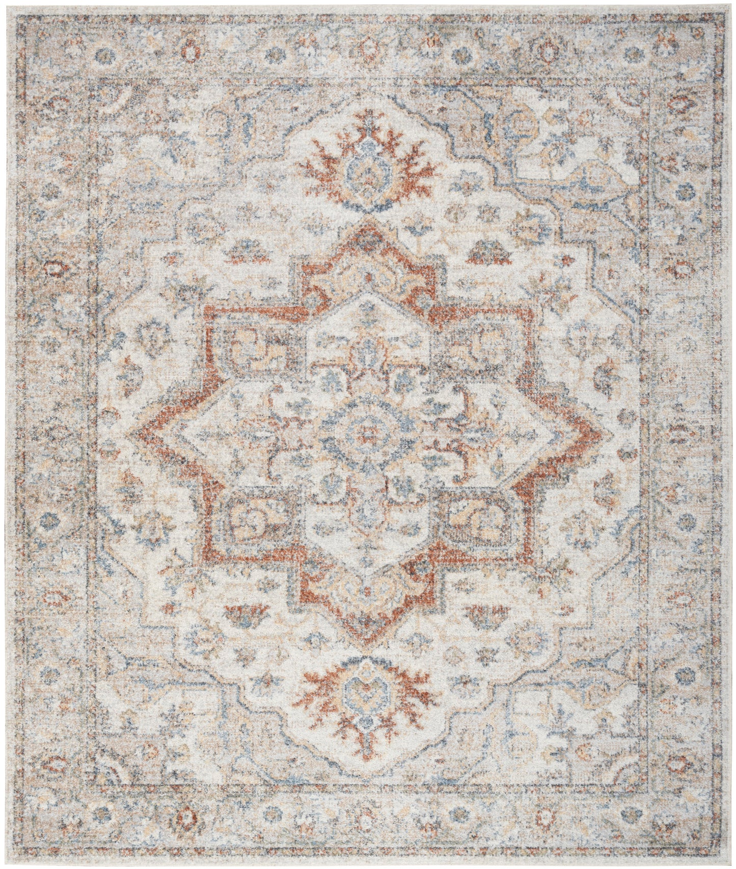 Nourison Astra Grey & Multicolor Pet Friendly Machine Washable Rug - Main