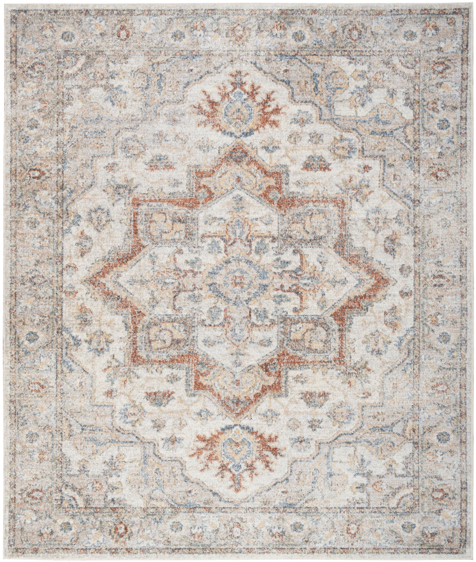 Nourison Astra Grey & Multicolor Pet Friendly Machine Washable Rug - Main