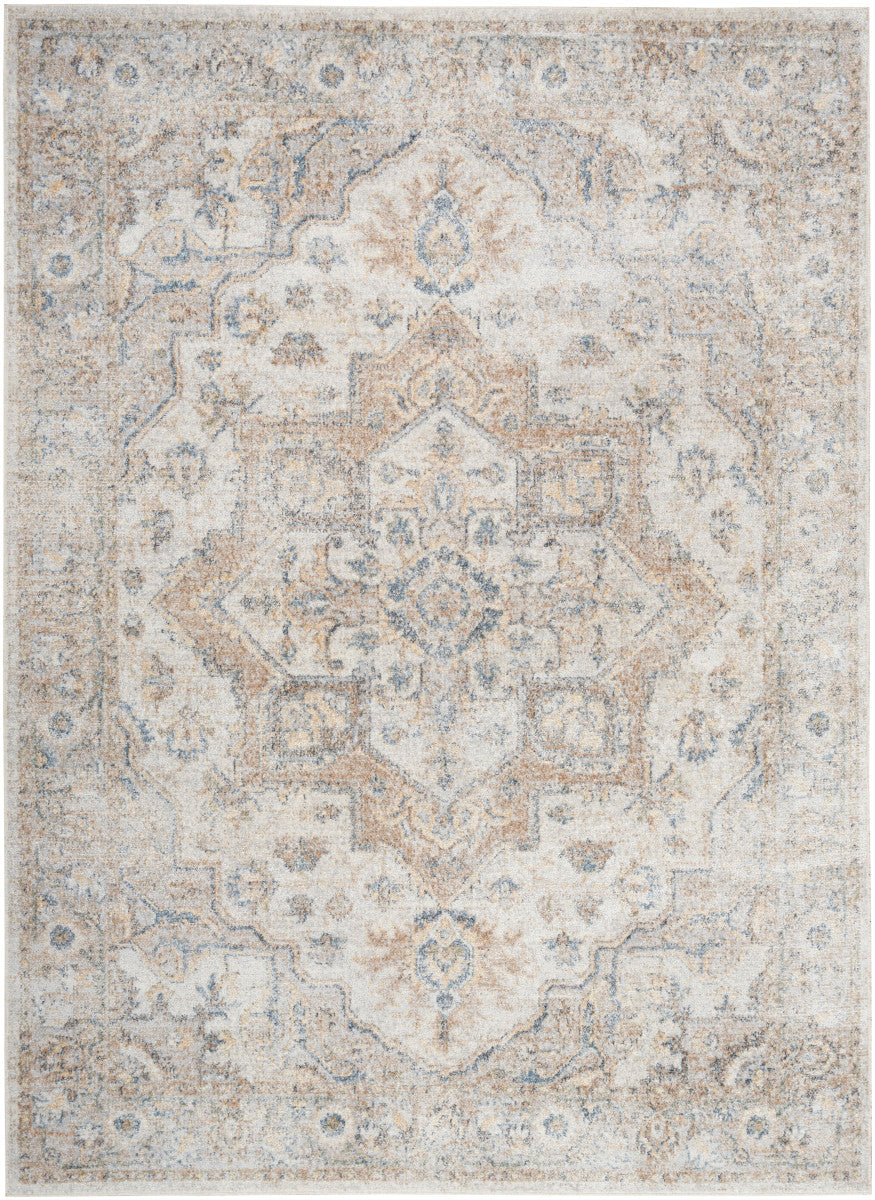 Nourison Astra Silver Grey Pet Friendly Machine Washable Rug - 6'7" x 9'
