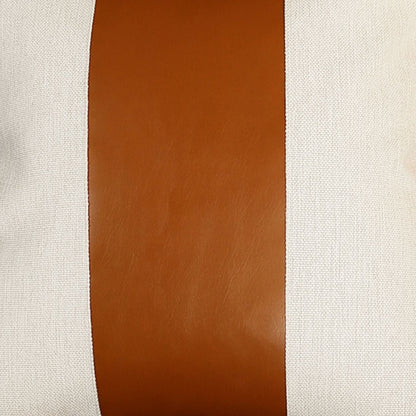 Brown & Ivory Faux Leather Pillow