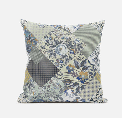 Sage Cream Floral Suede Pillow