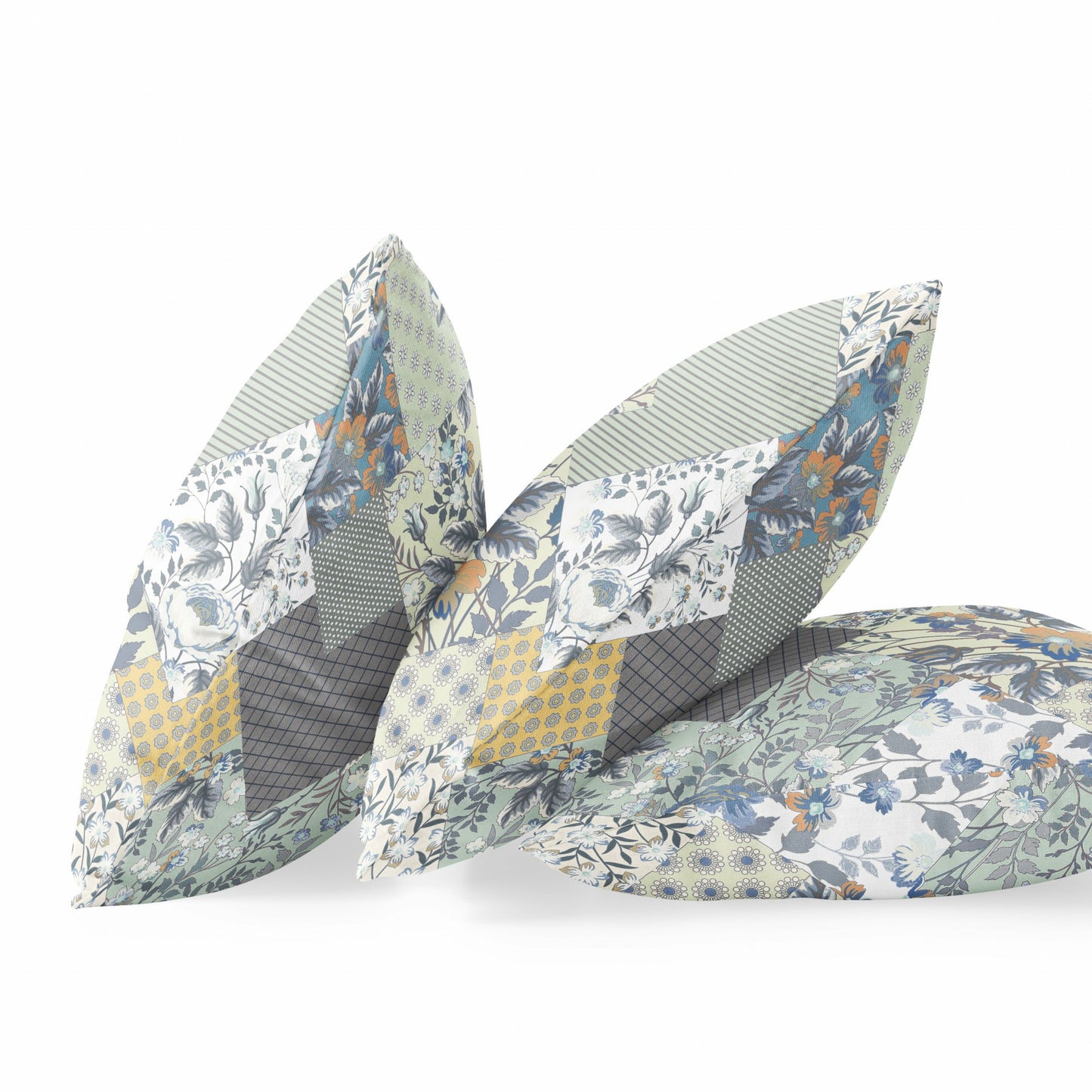 Sage Cream Floral Suede Pillow