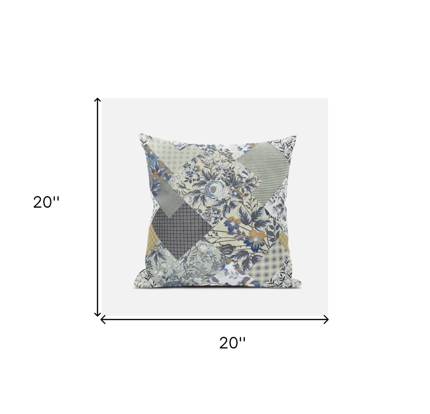Sage Cream Floral Suede Pillow